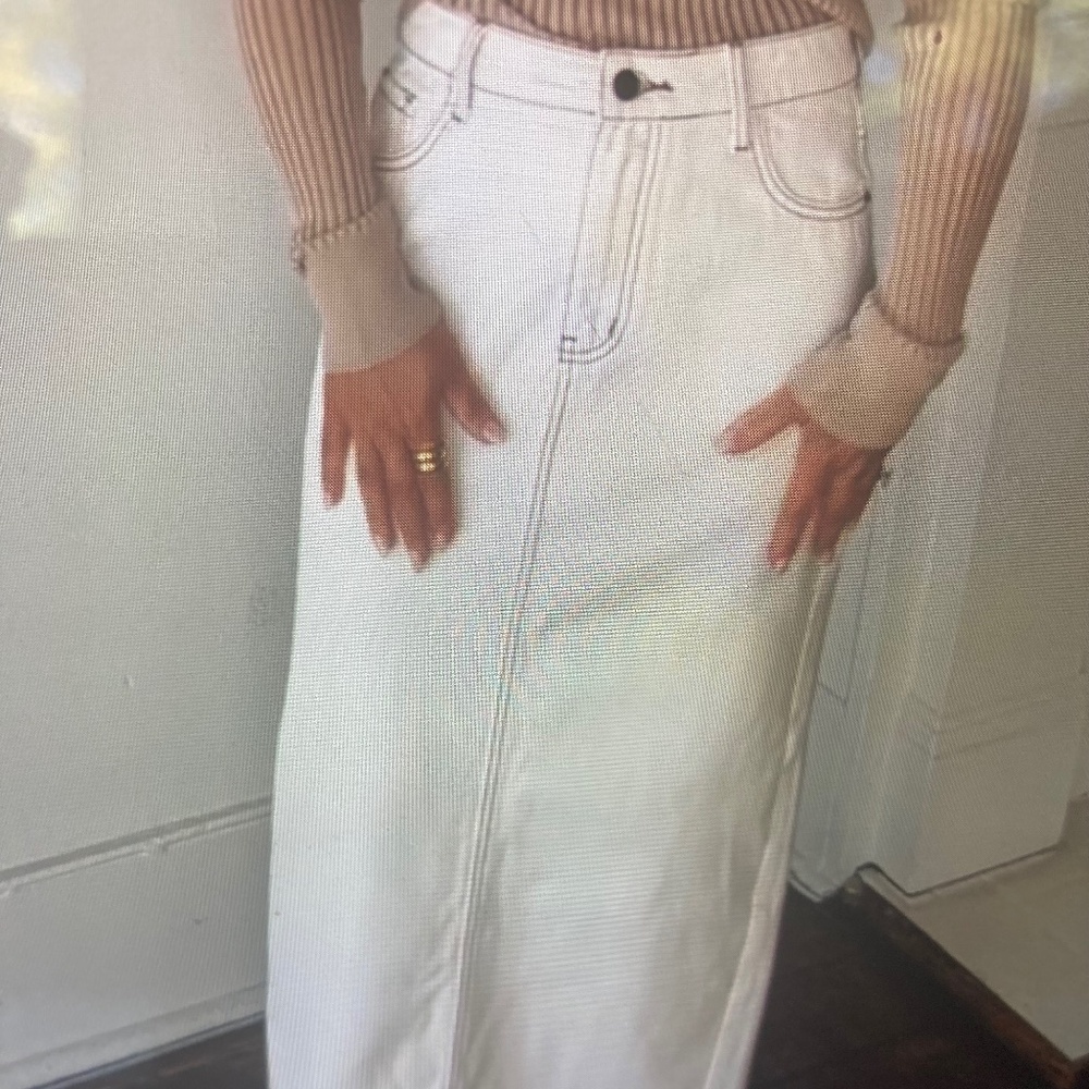 NWT Monomin Serra Denim Skirt in White 100% Cotton Size Small